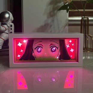 Светильник многослойный ночник 3D с эффектом аниме Клинок, рассекающий демонов Незуко Demon Slayer Nezuko на пульте управления 20 NL3D DS NK фото