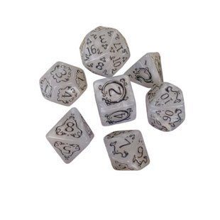 Кости игральные многогранные 7шт, 4-20 граней, дайсы, акрил белые Dice 005 2998532461 фото
