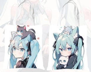 Шоппер эко-сумка Вокалалоид Хацуне Мику Vocaloid Hatsune Miku 36 см двухсторонний 2452686112 фото