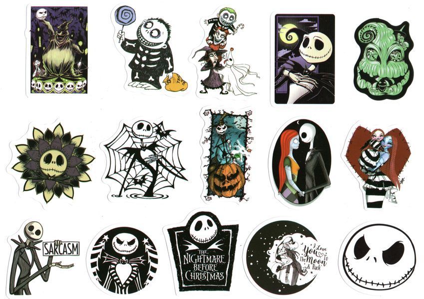 Стікерпак Набір наліпок Кошмар перед Різдвом The Nightmare Before Christmas 100 штук 2574896692 фото
