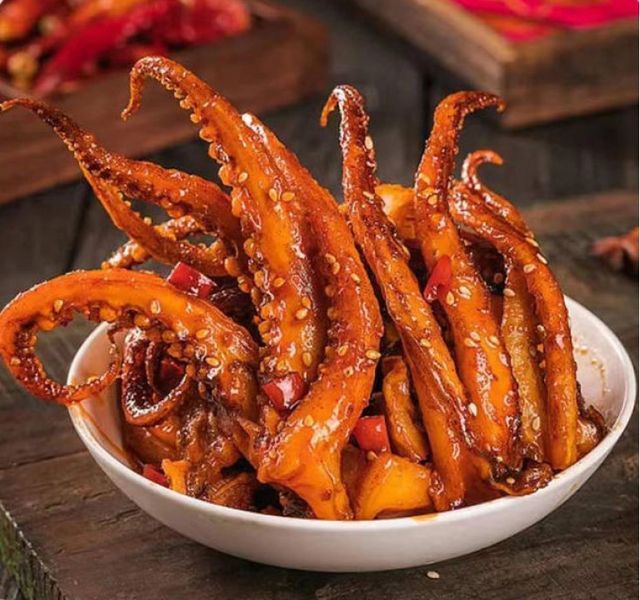 Снек упаковка Шматочків Кальмару Shredded Hot Pot Squid Snacks BBQ Барбекю 25 г 3165655597 фото