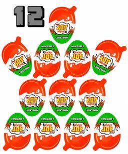 Комплект Шоколадных яиц Kinder Joy Майнкрафт Minecraft 12 шт по 20 г 3037293046 фото
