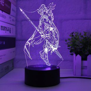 Акриловий 3D Світильник RGB Геншин Імпакт Сяо Genshin Impact Xiao 18 см 2995144123 фото