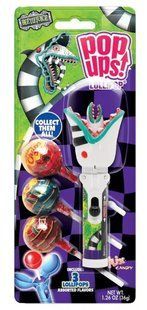 Тримач для льодяника Beetlejuice Halloween Sandworm Pop Ups Lollipop та 3 льодяники Chupa Chups 36 г 2797460969 фото
