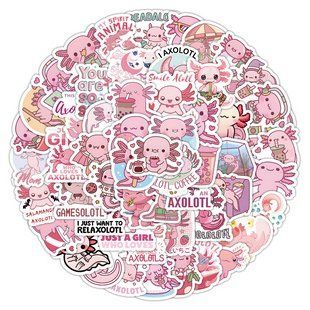 Стикерпак Аксолотль Набор наклеек GeekLand Axolotl 100 штук 2682337803 фото