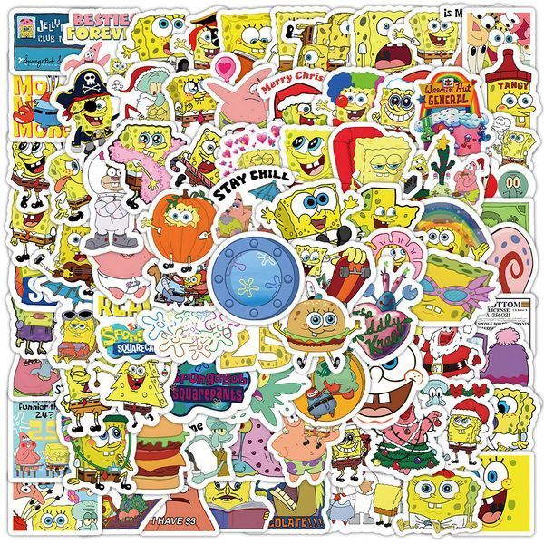 Стікерпак Губка Боб Набір наклейок GeekLand SpongeBob 100 штук 2685961134 фото