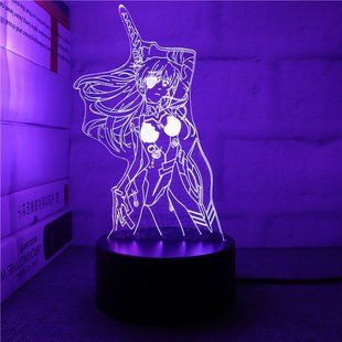 Акриловий 3D Світильник RGB&nbsp;Євангеліон Аска Ленглі Evangelion Asuka Langley 18 см 2924394619 фото