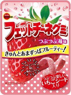 Жувальні цукерки Bourbon Fettuccine Gummy Crushed Strawberry Flavor зі смаком полуниці 50 г 2851389190 фото