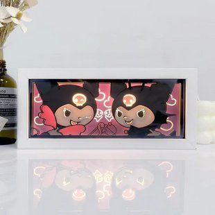 Світильник багатошаровий нічник 3D з ефектом аніме Хелло Кітті Куромі Hello Kitty Kuromi на пульті керування 20 см NL3D HL K NL3D HL K&nbsp; фото