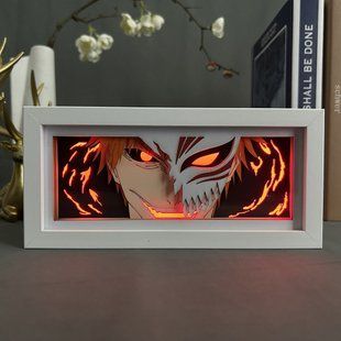 Светильник многослойный ночник 3D с эффектом аниме Блич Ичиго Куросаки Bleach Ichigo Kurosaki на пульте управления 20 см NL3D B IK NL3D B IK 02 фото