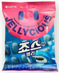 Мармелад Lotte Jellycious Акулы Strawberry & Orange клубника и апельсин 70 г 2814191183 фото