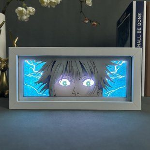 Светильник многослойный ночник 3D с эффектом аниме Магическая битва Годжо Сатору Jujutsu Kaisen Gojo Satoru на пульте управления NL3D JK GS 02 фото