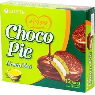 Печиво Тістечка Lotte Чокопай Зелений чай Choco Pie Green Tea 12 шт 336 г 2813550141 фото