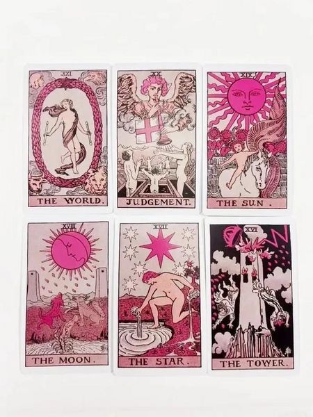 Карты Таро Tarot Deck Розовые для начинающих Pink for Beginners 78 штук в комплекте 10 см 2760236461 фото