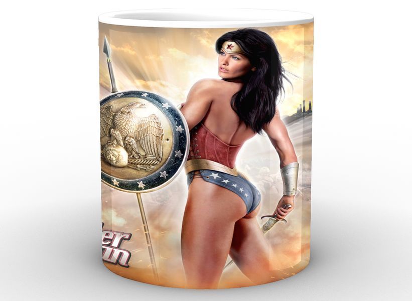Кружка GeekLand біла Чудо-Жінка Wonder Woman із щитом WW.02.014 WW.02.014 фото