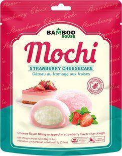Пирожное Моти Мочи Bamboo House Gluten Free Mochi Strawberry Cheesecake со вкусом Клубничного Чизкейка Без Глютена 180г 29.07.2026 фото