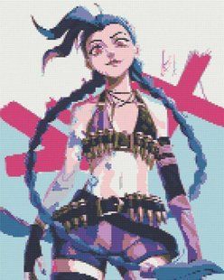 Алмазная мозаика Лига Легенд Джинкс League of Legends Jinx 40х50 см 2930756634 фото