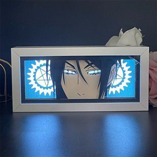 Светильник многослойный ночник 3D с эффектом аниме Тёмный дворецкий Себастьян Михаэлис Black Butler Sebastian Michaelis на пульте 2915314426 фото